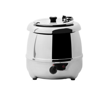 Olla Eléctrica Sopa Caliente 10L Ø35x38cm - Acero Inox/ Negro