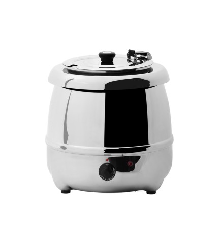 Olla Eléctrica Sopa Caliente 10L Ø35x38cm - Acero Inox/ Negro