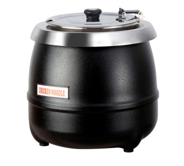 Olla Eléctrica Sopa Caliente 10L Ø35x38cm - Acero Inox/ Negro