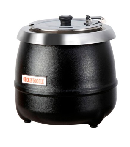 Olla Eléctrica Sopa Caliente 10L Ø35x38cm - Acero Inox/ Negro