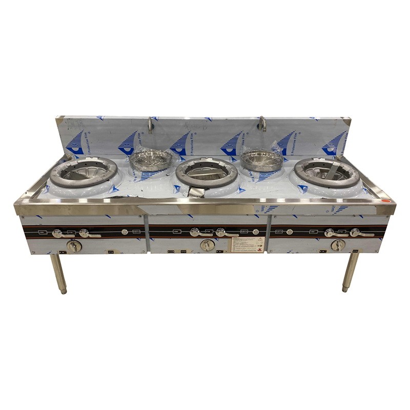 Cocina De Gas Con 3 Quemadores 2 Rápido + 1 Lento Con Grifo - 240x100x80cm
