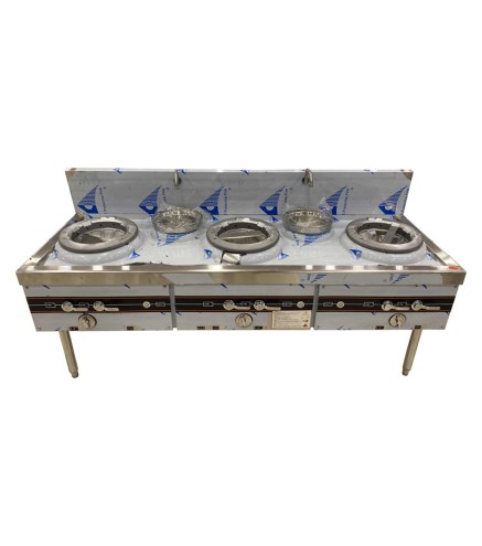 Cocina De Gas Con 3 Quemadores 2 Rápido + 1 Lento Con Grifo - 240x100x80cm