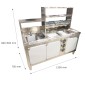 Mesa Bar 150/180cm | Fregadero | Grifo | Lavavasos | Recogevasos | Basurero Mesa Bar 150/180cm | Fregadero | Grifo | Lavavasos | Recogevasos | Basurero