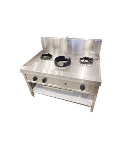 Estufa Gas 3 Fuegos 1 Rápido + 2 Lentos Con Grifos - Gas - Natural/ GLP - 130x90x81cm+ 29cm