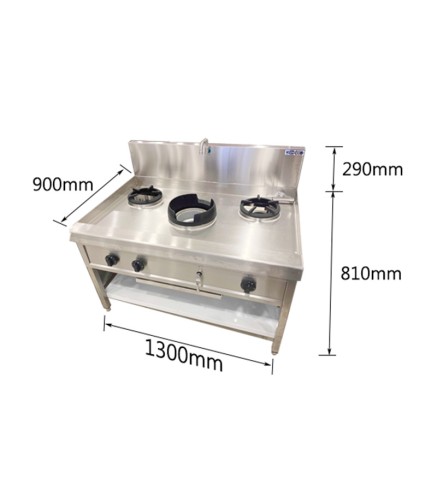 Estufa Gas 3 Fuegos 1 Rápido + 2 Lentos Con Grifos - Gas - Natural/ GLP - 130x90x81cm+ 29cm