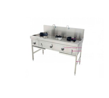 Estufa Gas - 3 Fuegos 2 Rápidos + 1 Lento -  Gas Natural/ GLP Con Grifos - 180x90x81+ 29cm