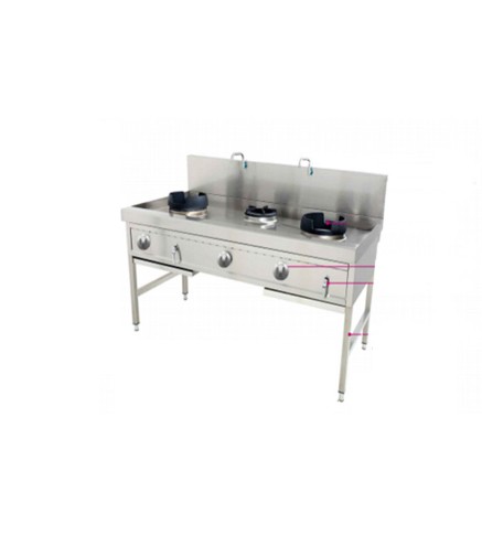 Estufa Gas - 3 Fuegos 2 Rápidos + 1 Lento -  Gas Natural/ GLP Con Grifos - 180x90x81+ 29cm