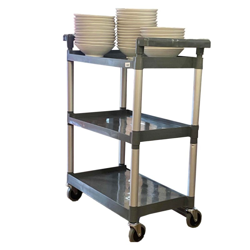 Carro de Servicio 3 Niveles Gris Plástico - 103.5x49x95cm Carro de Servicio 3 Niveles Gris Plástico - 103.5x49x95cm