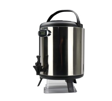 Barril Térmico Inox Con Termómetro - Negro 10L 45x26cm