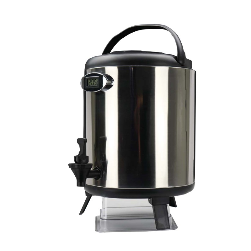 Barril Térmico Inox Con Termómetro - Negro 10L 45x26cm Barril Térmico Inox Con Termómetro - Negro 10L 45x26cm