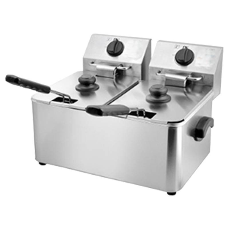 Freidora Industrial 4+4L 220-240V/50Hz 2.5KW*2 580*494*313MM HEDECO Freidora Industrial 4+4L 220-240V/50Hz 2.5KW*2 580*494*313MM HEDECO
