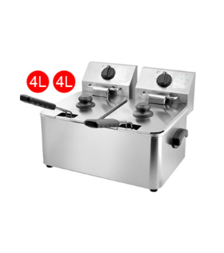 Freidora Industrial 4+4L 220-240V/50Hz  2.5KW*2 580*494*313MM HEDECO