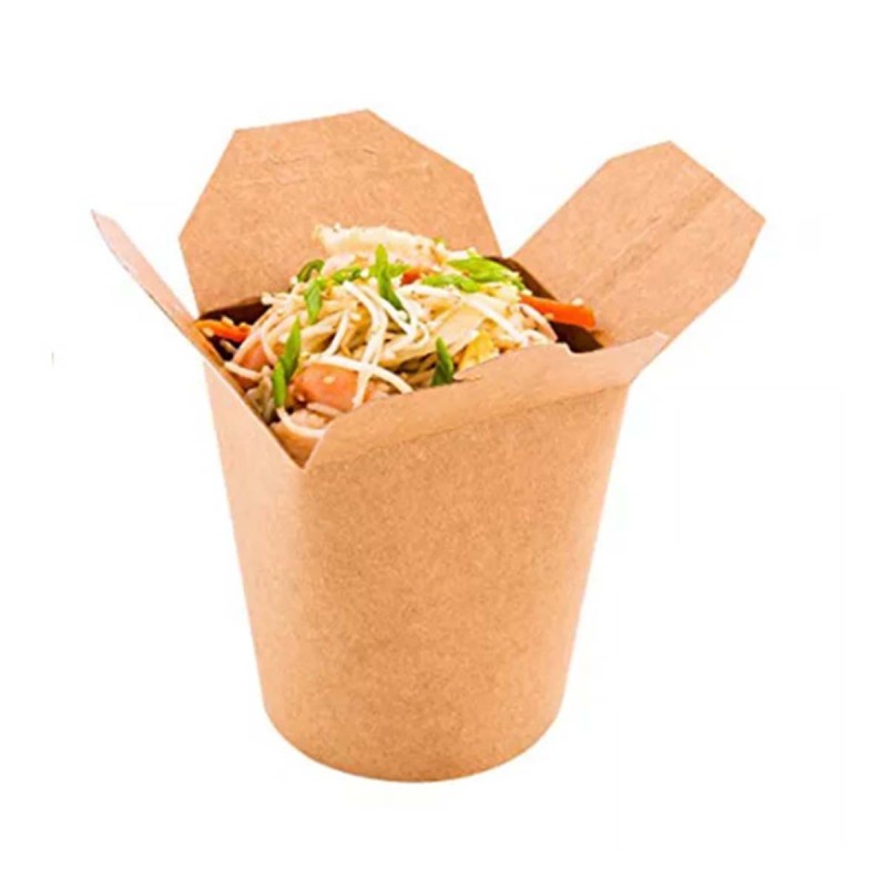 Envase Desechable 26oz (750ml) Con Tapa - Cartón Kraft Envase Desechable 26oz (750ml) Con Tapa - Cartón Kraft