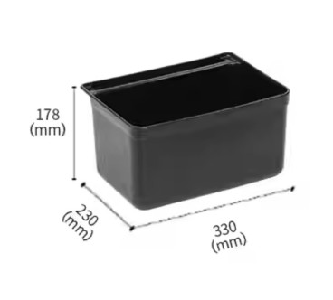 Cubo de Plástico Negro para Utensilios -  17.8x23x33cm