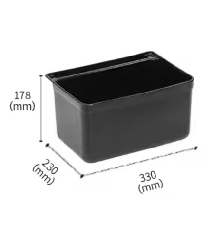 Cubo de Plástico Negro para Utensilios -  17.8x23x33cm