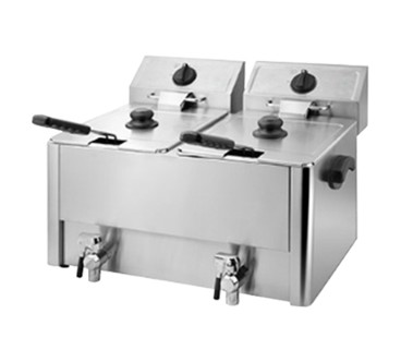 Freidora Industrial 8+8L Con Grifo 220-240V/50Hz  3.25KW*2 559*550*389MM HEDECO