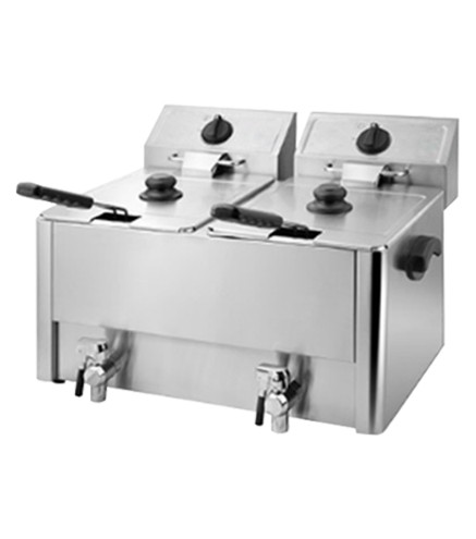 Freidora Industrial 8+8L Con Grifo 220-240V/50Hz  3.25KW*2 559*550*389MM HEDECO