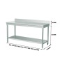 Mesa de Trabajo INOX - Doble Estante - 200x60x85 +10cm Mesa de Trabajo INOX - Doble Estante - 200x60x85 +10cm