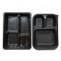 Envases de Plástico Takeaway - Negro - 3 y 5 Compartimentos