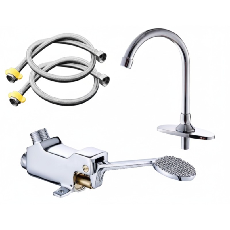 Grifo de Pie con Pedal INOX