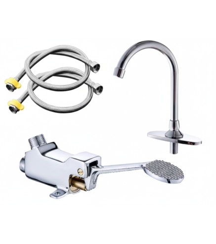 Grifo de Pie con Pedal INOX