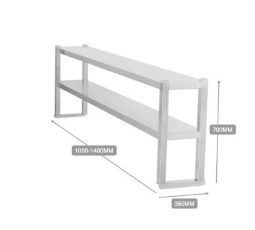 Estantería Sobremesa Inox Doble Capa (100/140x35x70cm)