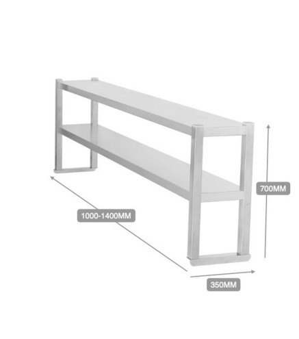 Estantería Sobremesa Inox Doble Capa (100/140x35x70cm)