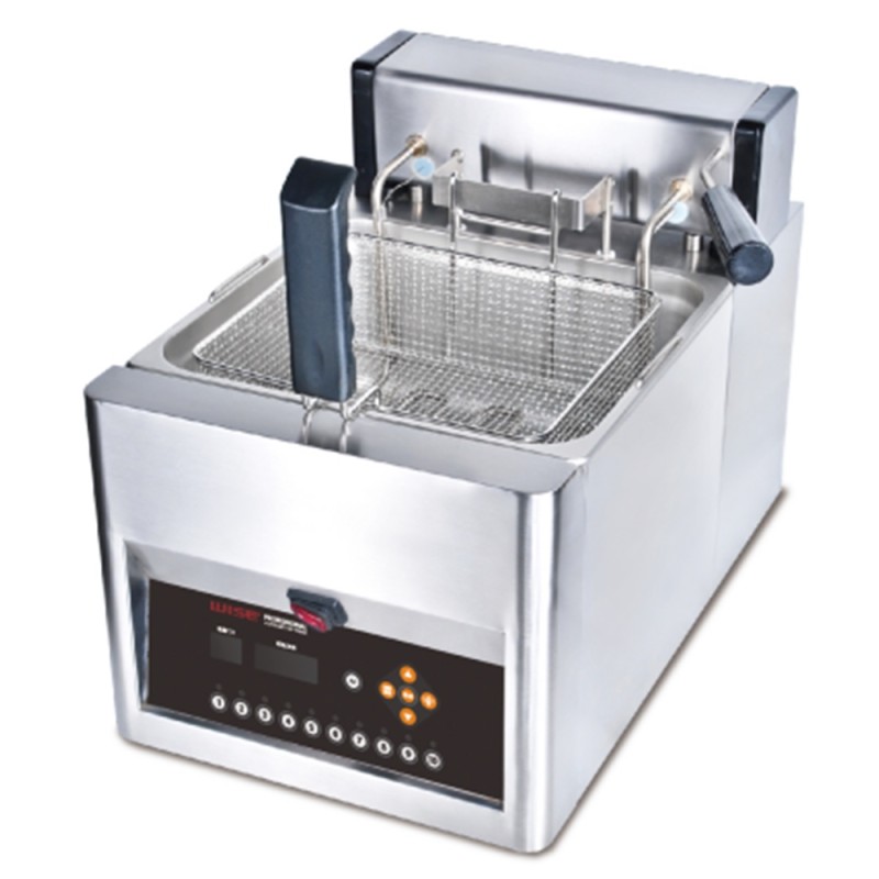 Freidora Eléctrica Comercial 12L, 3KW Elevación Automática Inteligente