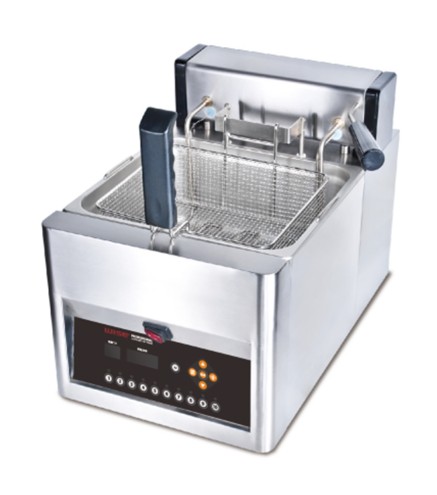 Freidora Eléctrica Comercial 12L, 3KW Elevación Automática Inteligente