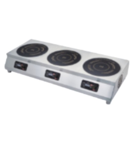 Cocina de Inducción de 3 Quemadores 9kW - 102x42x15cm HEDECO