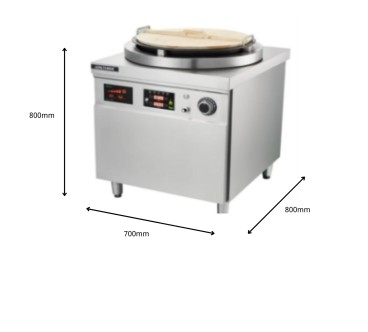 Plancha Electromagnética para panecillos 380V/8KW 700*800*800MM Ø60cm INOX