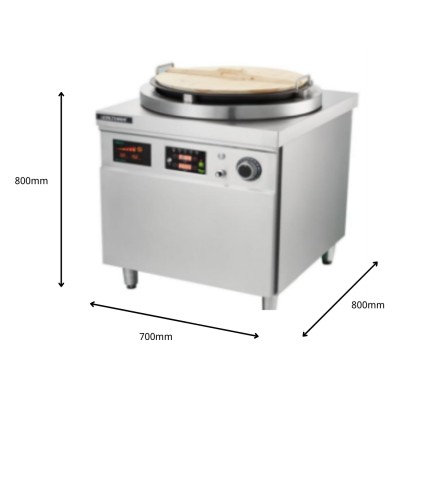 Plancha Electromagnética para panecillos 380V/8KW 700*800*800MM Ø60cm INOX