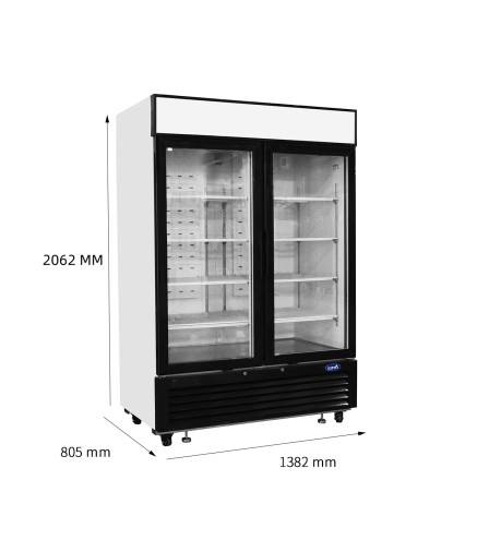 Refrigerador Bebidas 1300L 2 Puertas Cristal