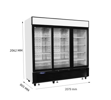 Congelador Mural 2050L 3 Puertas Cristal