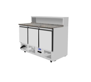 Saladette Mármol 3P 380L 8xGN 1/6 - 1365x700x1140mm
