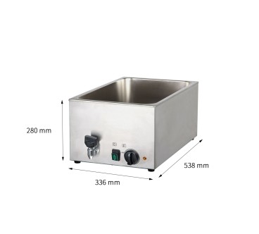 Baño María Eléctrico GN 1/1 - 1.2kW 85ºC - 538x336x280mm