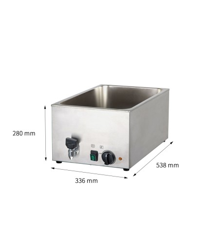 Baño María Eléctrico GN 1/1 - 1.2kW 85ºC - 538x336x280mm