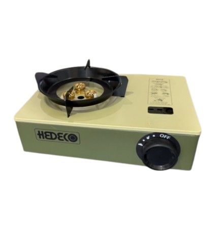 Cocina Gas Cartucho Portátil Verde 5.2KW Fuego Fuerte| Hornillo Camping y Wok