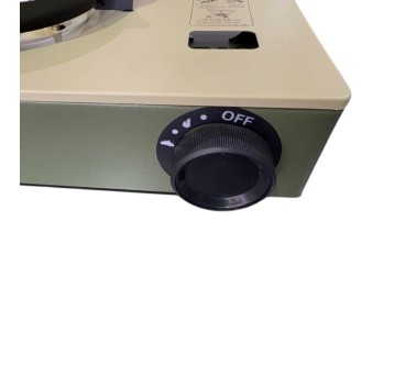 Cocina Gas Cartucho Portátil Verde 5.2KW Fuego Fuerte| Hornillo Camping y Wok