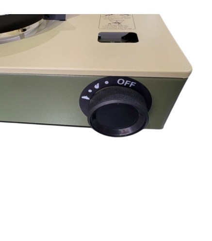 Cocina Gas Cartucho Portátil Verde 5.2KW Fuego Fuerte| Hornillo Camping y Wok