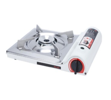 Cocina Gas Cartucho Portátil Gris 2.8KW | Acero Inoxidable | Hornillo Camping Inox