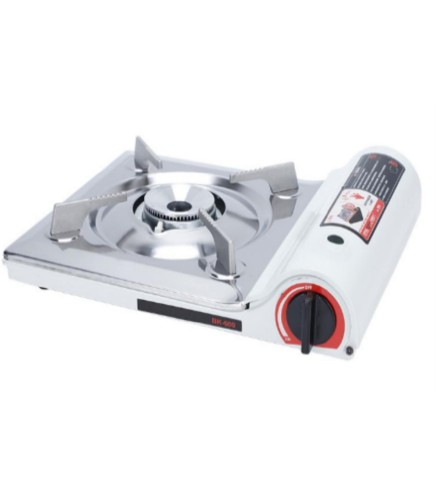 Cocina Gas Cartucho Portátil Gris 2.8KW | Acero Inoxidable | Hornillo Camping Inox