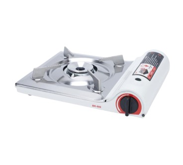 Cocina Gas Cartucho Portátil Gris 2.8KW | Acero Inoxidable | Hornillo Camping Inox
