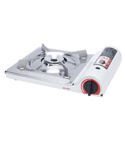 Cocina Gas Cartucho Portátil Gris 2.8KW | Acero Inoxidable | Hornillo Camping Inox