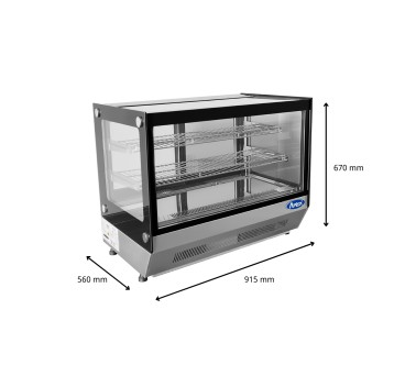 Vitrina Refrigerada Sobremesa Rectangular 91cm