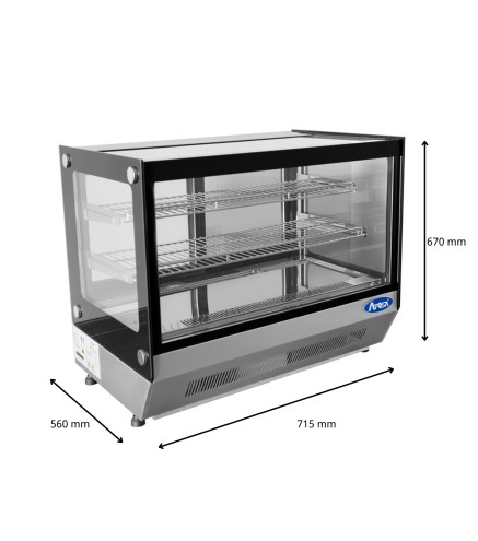 Vitrina Refrigerada Sobremesa Rectangular 71cm