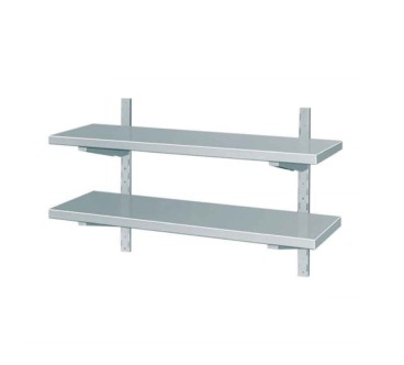 ESTANTERIA DE PARED INOX CON 2 BANDEJAS 800/1200/1600*400*700