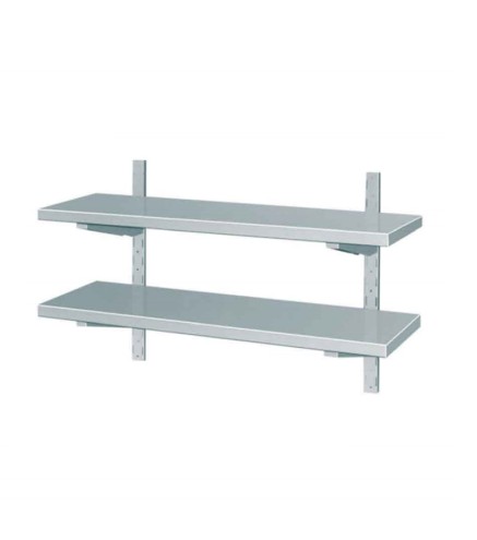 ESTANTERIA DE PARED INOX CON 2 BANDEJAS 800/1200/1600x400x700
