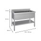 Fregadero de acero inox 1000/1200*600*850+100MM 845/1045*410*350MM Fregadero de acero inox 1000/1200*600*850+100MM 845/1045*410*350MM