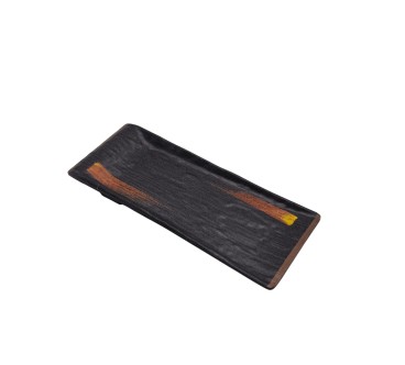 Plato Rectangular diseño de piedra melamina 12,5"